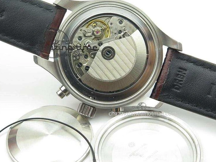 MIROTIME 0504 Pilot Chrono SS 3878 Gray Dial on Brown Leather Strap A Resilient 7395